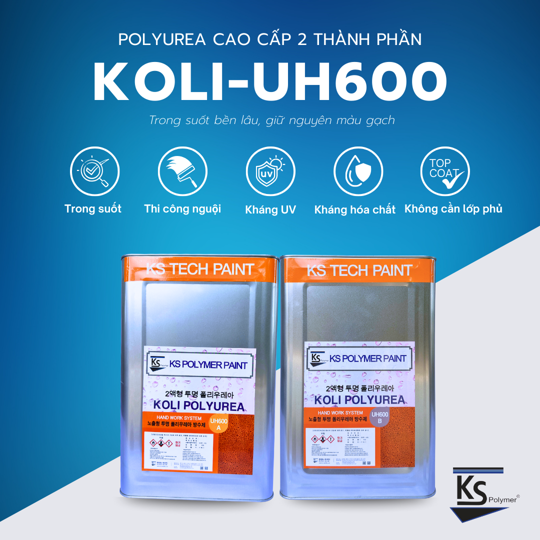 POLYUREA nguội KOLI-UH600 Chống thấm sàn gốc Polyurea khô nhanh, bền bỉ