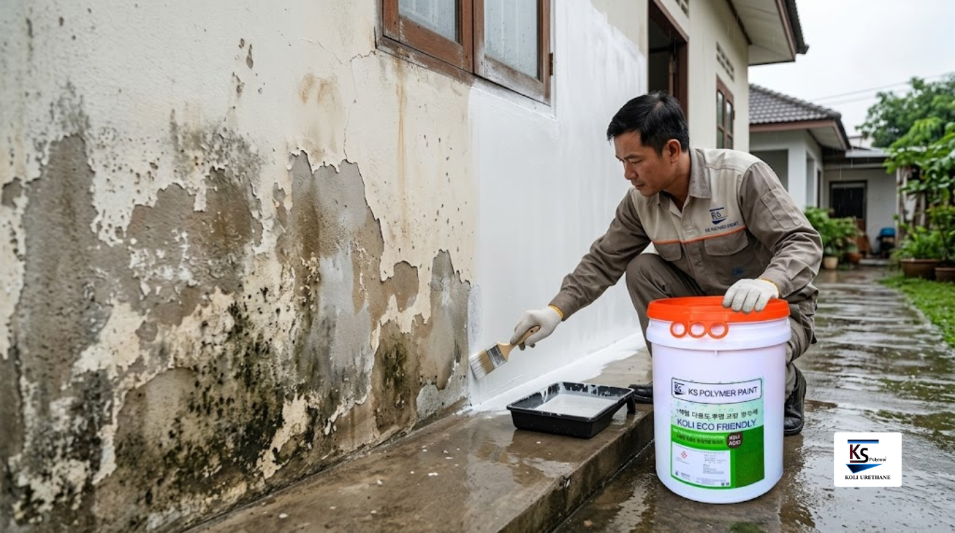 Chống Thấm Chân Tường Khi Cải Tạo Nhà Trong Mùa Mưa Với KOLI-AC90 1 chống thấm chân tường